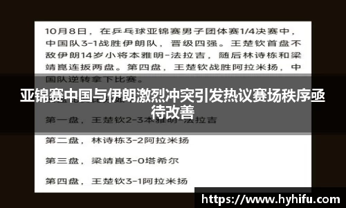 亚锦赛中国与伊朗激烈冲突引发热议赛场秩序亟待改善